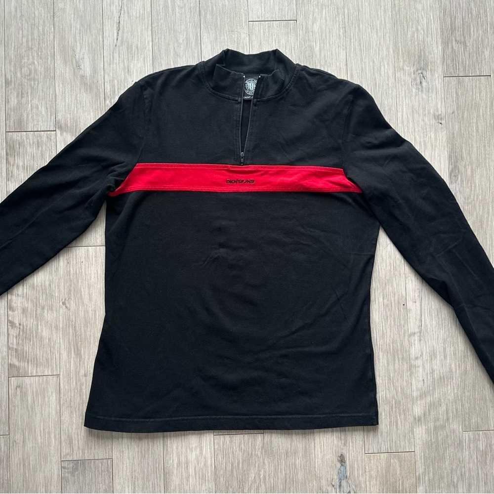 Y2K‎ DKNY Black Quarter-Zip Sweater Large
